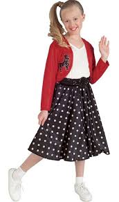 Girls 50s Costume Poodle Skirt Polka Dot Dress Jacket Belt Rocker Childrens Rocker Costume 50s Outfits Kids 50s Costume