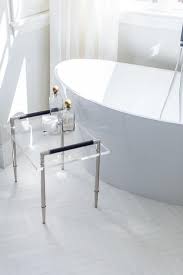 Lucite Accent Table White Master Bathroom Herringbone Tile Bathroom Beautiful Bathrooms