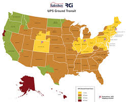 Ups Ground Transit Map For Radon Product Delivery Radonaway