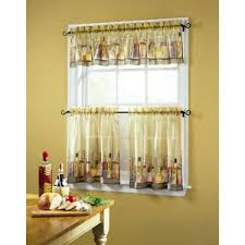 Walmart Tuscany Sheer Printed Kitchen Tier Curtain Tuscan Curtains Kitchen Curtains Tuscan Kitchen