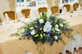 When considering flowers for your special day, don't forget the importance of your ceremony. Closeup Detail Of Flower Arrangement At Wedding Reception Stock Photo Picture And Royalty Free Image Image 19055528