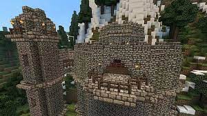 My First Mountainside Keep Minecraft Map How to build a survival house tutorial rustic house design.
