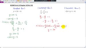 Zoom link for tuesday form 3 file. Kssm Form 3 Chapter 9 Staright Lines Part 3 Youtube