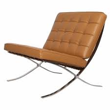 Our exhibition chair was inspired by the mies van der rohe lounge chair known the world over as the barcelona chair shown here with espresso brown leather, our frame is constructed from premium grade solid bar stock. Barcelona Chair Replica Terracotta