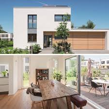 Einfamilienhaus Modern Mit Garage Flachdach Architektur Im Bauhausstil Bauen Haus Design Ideen In 2020 Bauhausstil Haus Design Bauhausstil Haus