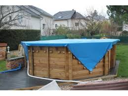 Bache Piscine Pvc 700g M 6x10m Ignifugee Bleue Et Beige