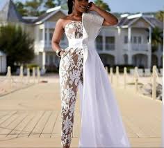 White Women Prom Jumpsuit Wedding Jumpsuit Women S Party Etsy In 2020 African Prom Dresses Bridal Jumpsuit African Wedding Dress