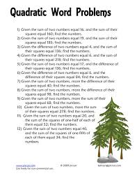 It is missing x2 (in other words a=0 , which means it can't be quadratic). Quadratic Word Problems Worksheet For 8th 10th Grade Lesson Planet