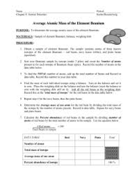 Molar mass worksheet answer key beautiful atomic number atomic mass. Lab Atomic Mass Of Beanium