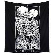L Amoureux Skeleton Lover Tapestry Etsy In 2020 Mandala Tapestries Wall Hangings Tapestry Mandala Tapestry