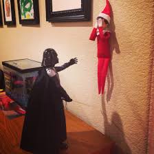 No Darth Vader Elfie Will Not Join The Dark Side Elf On The Shelf Definitely Prefer The Light Side Elf On The Shelf Elf Shelves