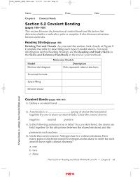 Covalent compounds are often called. Ipls Section 6 2 Covalent Bonding