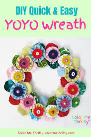You have some scrap wood (timber) and you want to make something cool? Diy Yoyo Wreath With Yoyo Flowers Color Me Thrifty