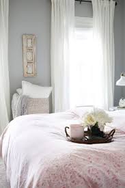 Grays are especially conducive to monochromatic bedrooms: Sweet And Simple Guest Bedroom Decor Abby Lawson