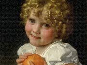 Fillette A Lorange Painting by Leon-jean-basile Perrault