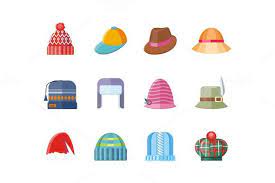 Set Of Hat Flat Design Collection Winter Hats For Men Winter Hats Woman Hat