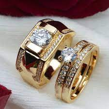 Fashion Rhinestone Men Women Engagement Wedding Ring Couple Finger Jewelry Mens Gold Rings Gold Rings Engagement Ring White Gold
