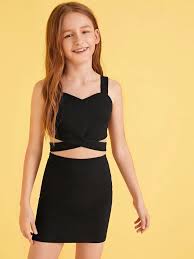 Fit Type Slim Fitmaterial Polyesterstyle Casualsuit Type Skirttop Type Camisolecomposition 95 Polyester Girls Fashion Clothes Shein Outfits Girl Outfits