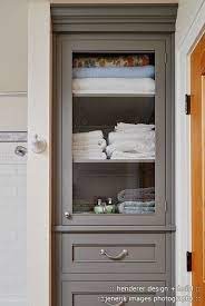 This little linen shelf cabinet was built using plywood and trim pieces. Small Linen Cabinet Makeover Inspiration Before Katrina Blair Interior Design Small Home Style Modern Livingkatrina Blair