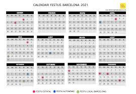 También te ofrecemos la misma versión del calendario laboral barcelona 2021 en jpg. Calendari Laboral 2021 Barcelona Tots Els Festius