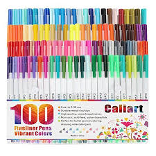 Caliart Fineliner Color Pens Set 100 Colors Fine Line
