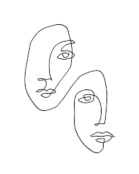 One Line Art Faces Sketch Art Print By Theredfinchprint X Small Line Art Design Line Art Drawings Abstract Face Art