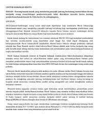 Perokok menghadapi risiko serangan jantung yang teruk. Contoh Karangan Berita Docx
