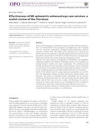 Call us for an appointment. Pdf Effectiveness Of Uk Optometric Enhanced Eye Care Services A Realist Review Of The Literature