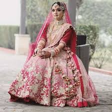 Ombre Pink Bridal Lehenga Pink Bridal Lehenga Indian Bridal Outfits Indian Bridal Dress