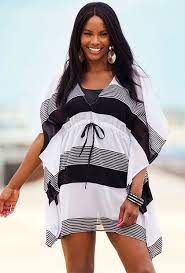 Baja Plus Size Striped Poncho Plus Size Swimsuits Plus Size Outfits Plus Size Swimwear