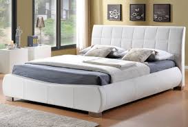 Uniquely designed with white leather all around the headboard, frame, and foot board. Pin By Jazz Ray On Bedroom Furniture Leather Bed Leather Bed Frame King Size Bed Furniture