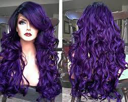 Black And Purple Ombre Wig Purple Lace Front Wig Ombre Pastel Heat Ok Long Curly Etsy Ombre Hair Hair Styles Neon Hair