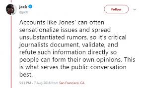Check spelling or type a new query. Twitter Ceo Defends Decision Not To Ban Alex Jones And Infowars Daily Mail Online