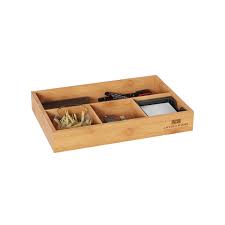 4 compartment bamboo drawer divider
