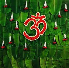Banana Leaves N Aum Background Decor Wedding Stage Decorations Stage Decorations Flower Decorations Diy