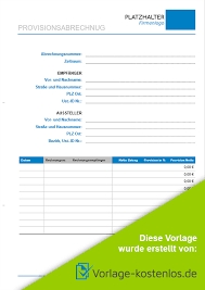 Check spelling or type a new query. Provisionsabrechnung Muster Kostenlose Vorlage Zum Download
