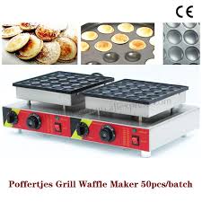 Double Pans Small Pancake Machine Poffertjes Machine With Non Stick Pan Poffertjes Grill Waffle Maker With 50 Pcs M Pancake Machine Waffles Maker Mini Pancakes