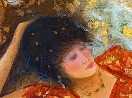 Elysian Days III Janet Treby Serigraph Artist Signed Numbered Matted