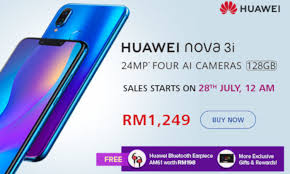 Huawei will start the sale of the nova 3i at ioi city mall in putrajaya on 28 july 2018. Get The Huawei Nova 3i And Get A Free Huawei Bluetooth Earpiece And More Starting 28 July 2018 Technave