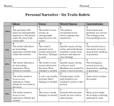 Pin By Toni Maine On Mrs Krischano Personal Narrative Writing Writing Rubric Six Trait Writing