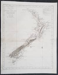 1774 captain james cook antique map 1st printed chart of new zealand dutch ed scarce