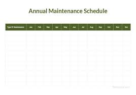 6 Annual Maintenance Schedule Templates Free Word Pdf