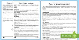 Visual Impairment Send Inclusion Eal Salt Twinkl
