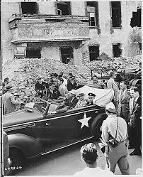 Photo] US President Harry Truman, Secretary of State James Byrnes, and  Fleet Admiral William Leahy touring the ruins of Hitler's Chancellery,  Berlin, Germany, 16 Jul 1945 | World War II Database