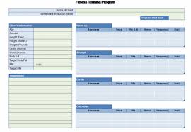 excel template is ideal for planning your fitness regime