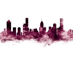 Melbourne Print Melbourne Skyline Watercolor Modern Etsy In 2020 Melbourne Skyline Skyline Painting Skyline Art