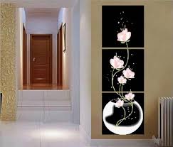 20x20 Diy Home Decor Acrylic Paint By Number Kit Three Parts Flower 226 Wall Art Canvas Painting Living Room Canvas Wall Art Decor