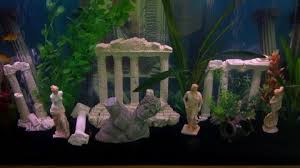 Love That Black Gravel Really Makes The Ruins Pop Freshwater Aquarium Plants Fish Tank Decorations Aquarium Decorations