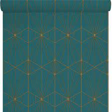 Avec plus de 5000 papiers peints panoramiques, décors muraux ou rouleaux vous trouverez ce qu'il vous faut pour vos projets de décoration, et si vous avez déjà une idée en tête. Papier Peint Lutece Vinyle Intisse Art Deco Vert Et Dore Papier Peint Papier Peint Et Revetement Mural Peinture Revetement Decoration Interieur