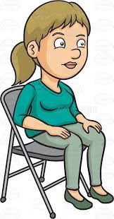a woman sitting on a folding chair cartoon clip art green sweatshirt folding chair